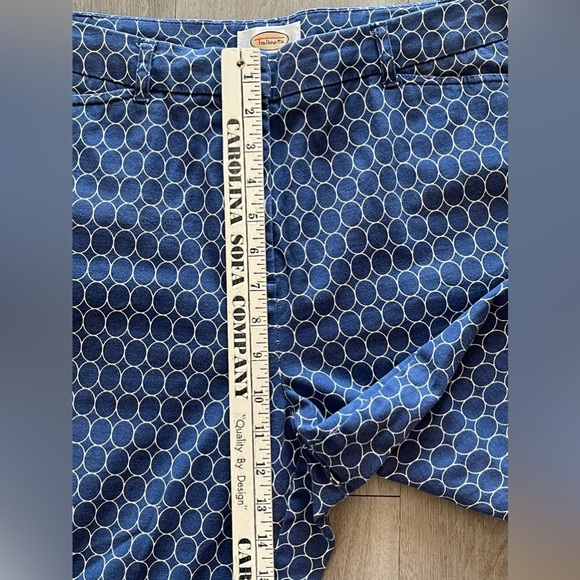 Talbots Stretch Cropped Causal Dress Pants Blue White Circle Pattern Women’s 14 - Picture 9 of 11